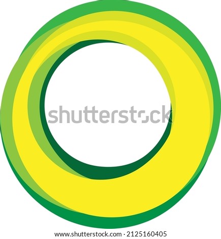 Green and yellow  rings, can be used a sign of sustainable development , also can be used for recycling , or as a cool logo, company logo , business logo , website logo, frontpage element