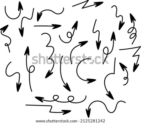 Set of arrows in different directions on white background illustration