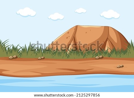 Empty savanna forest landscape illustration