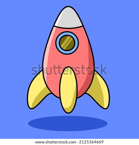 vector of a cute rocket. made with outlines. suitable for education and children's books.