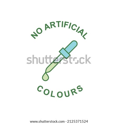 No artificial colours label icon in color icon, isolated on white background  Royalty-Free Stock Photo #2125371524
