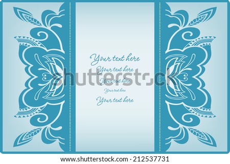 Abstract background, lace frame border pattern, wedding invitation card design, floral and geometric ornament, hand drawn artwork, vector illustration