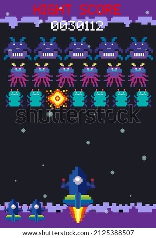 Space game user interface template illustration