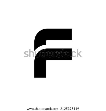F symbol graphic design, with simple and clean shapes.