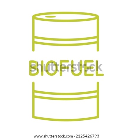 Barrel with biofuels. Biomass energy concept. Barrel with eco friendly fuel. Alternative sustainable resources. Renewable energy. Vector
