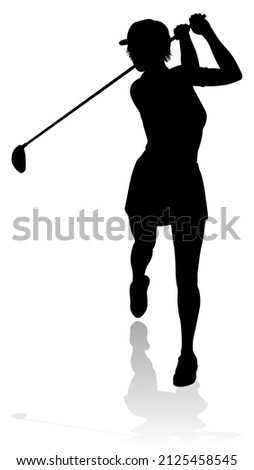 A woman golfer sports person playing golf