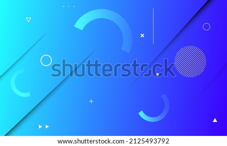 Abstract blue geometric background. Dynamic shapes composition. Vector illustration