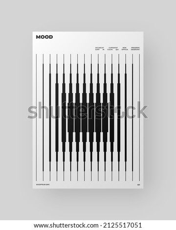 Abstract Poster Design. Vertical A4 format. Modernism brochure. Refraction and Distortion Glass Effect. Minimal illustration brutalism inspired. Royalty-Free Stock Photo #2125517051