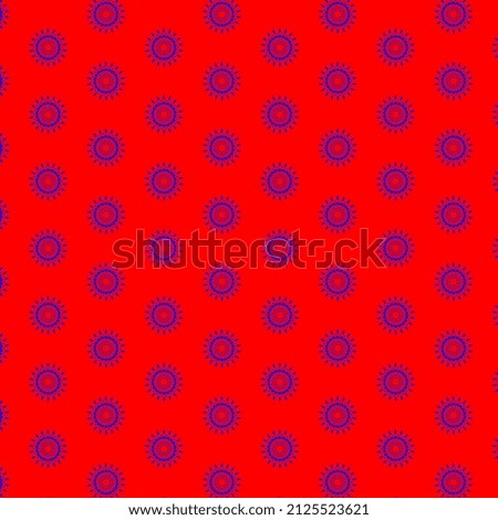 Blue pattern on red background - vector image