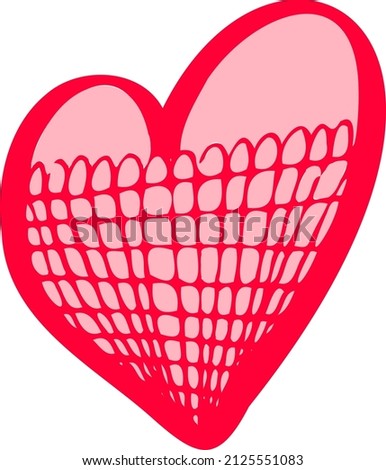 heart contour hand drawing with a brush background. Love pattern, postcard, heart abstract background. vector of hearts with Valentine's Day 14 February. Background for invitations and scrapbookin