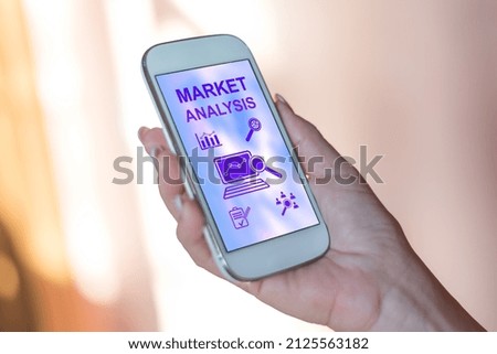 Smartphone screen displaying a market analysis concept