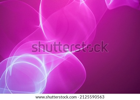 Neon abstract led lines on a magenta background. Fluorescent synth wave backdrop. Royalty-Free Stock Photo #2125590563