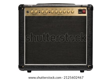 Electric guitar amplifier white background Royalty-Free Stock Photo #2125602467