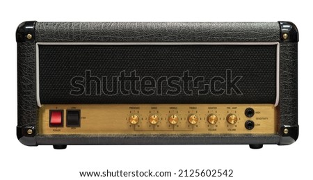 Electric guitar amplifier white background Royalty-Free Stock Photo #2125602542