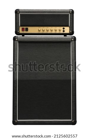 Electric guitar amplifier white background Royalty-Free Stock Photo #2125602557