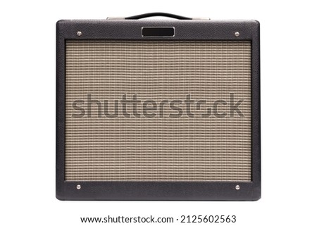 Electric guitar amplifier white background Royalty-Free Stock Photo #2125602563