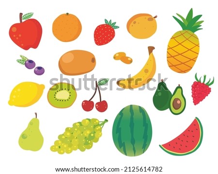 Fruits, tropical fruits, fruits types