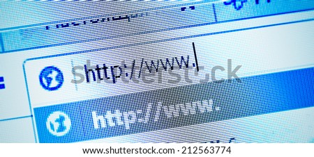 Internet address, computer screen 