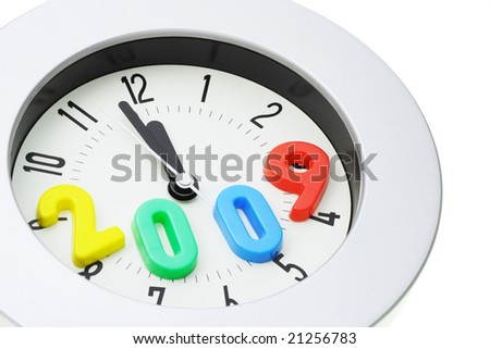 Clock nearing mid night and 2009 new year