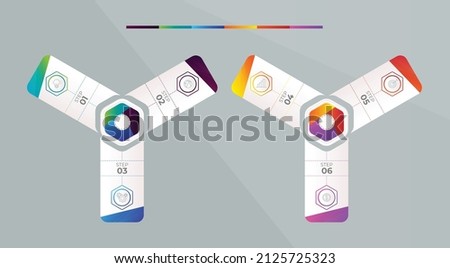 Business data visualization. Process chart. Abstract elements of graph, diagram with 6 steps, options or processes. Vector business template for presentation. Creative concept for infographic.