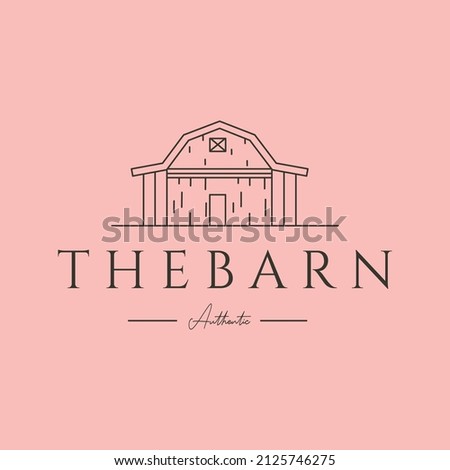 The barn authentic line art logo vector symbol illustration design