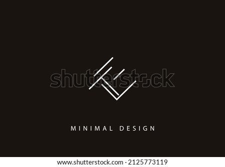 Alphabet letter ET logo design line art