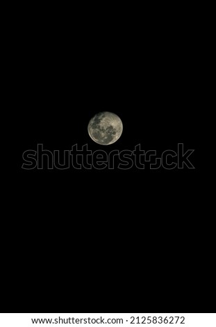 Full moon on the dark night. portrait Photography.