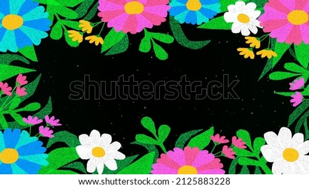 Spring background with colored flowers