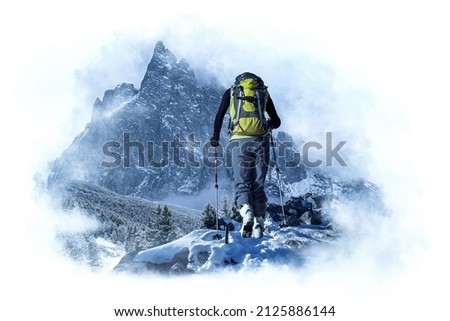 Hikers in the mountains freedom