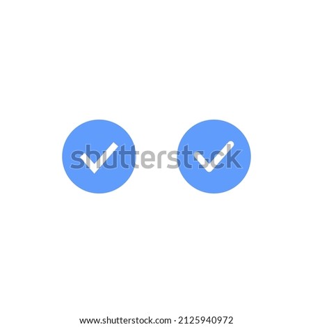 Blue Check, Social Media Verified Badge Icon Vector in Trendy Style