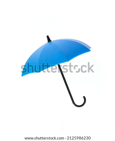 Blue souvenir umbrella isolated on white background