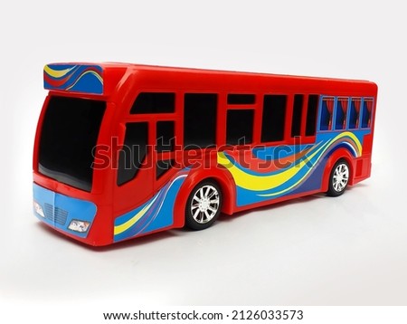 Bus toy on white background