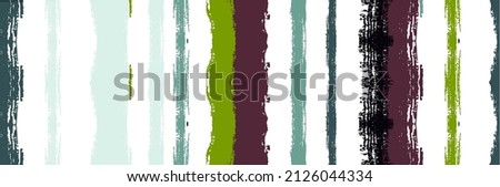 Funky Vertical Stripes Seamless Background. Gouache Ink Lines Texture. Torn Graffiti Trace. Summer Spring Distress Stripes. Winter Autumn Funky Fashion Fabric. Cool Vector Watercolor Paint Lines.