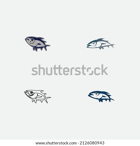 tuna fish logo vector illustration design icon logo template