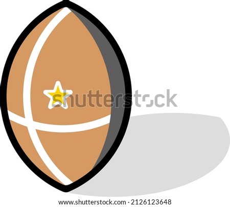 American Football cartoon ball icon. Suitable for various printing and digital purposes.