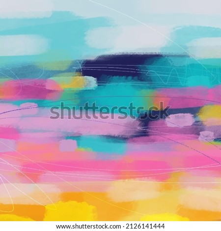 Original colorful oil painting on canvas. Abstract art background. . Fragment of artwork. Brushstrokes of paint. Modern art. Contemporary art. Colorful texture. Closeup of the painting Royalty-Free Stock Photo #2126141444