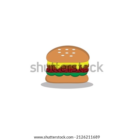 Hamburger logo design cartoon  Free Vector