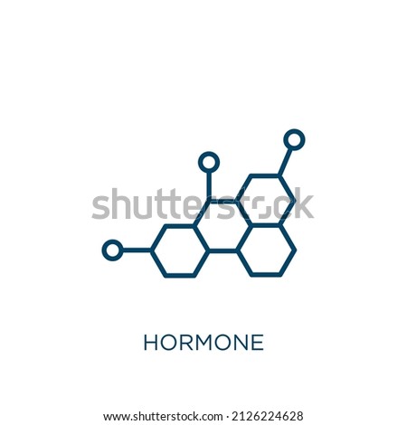 hormone icon. Thin linear hormone outline icon isolated on white background. Line vector hormone sign, symbol for web and mobile Royalty-Free Stock Photo #2126224628
