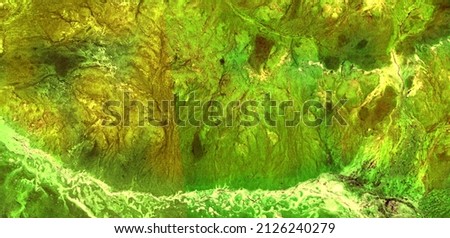 forest in spring, abstract photography of the deserts of Africa from the air. aerial view of desert landscapes, Genre: Abstract Naturalism, from the abstract to the figurative