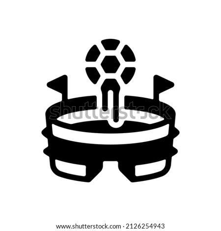 Simple stadium icon, sport arena. Black icon on white background