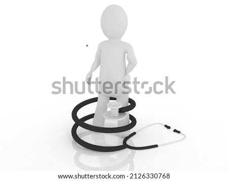3d illustration 3d render,stethoscope doctor cartoon character standing. Confident friendly therapist. Medical clip art isolated
