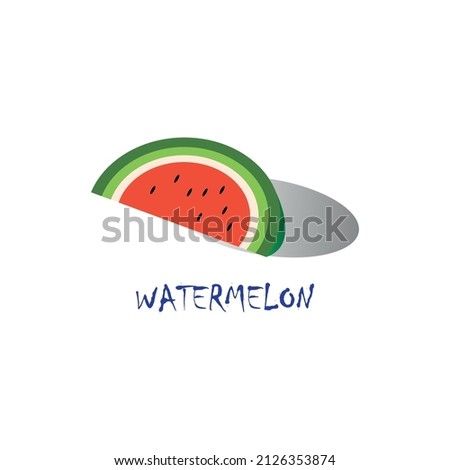 Watermelon fruit vector illustration logo