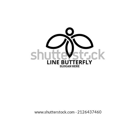 simple continuous line butterfly logo