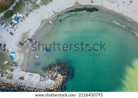 Round shaped Bolata Beach, located in Kaliakra Nature Reserve over Black Sea in Bulgaria