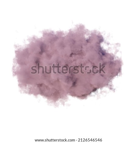 3d render. Shapes of abstract pink cloud, clip art isolated on white background