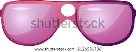 Vector illustration pink sunglasses isolated on white background.
