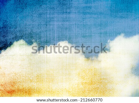 Grunge image of cloudy sky filtered image. Vintage background.