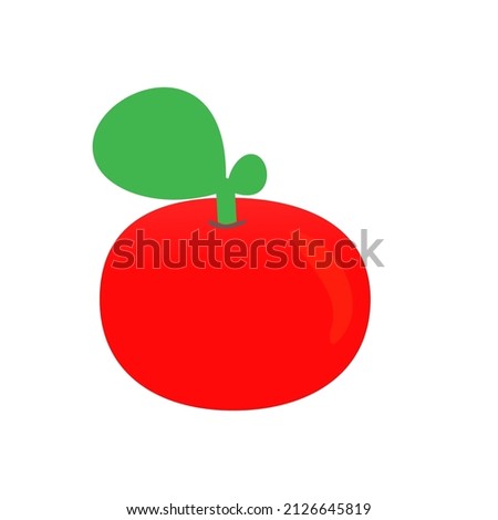 Vector red apple icon on a white background
