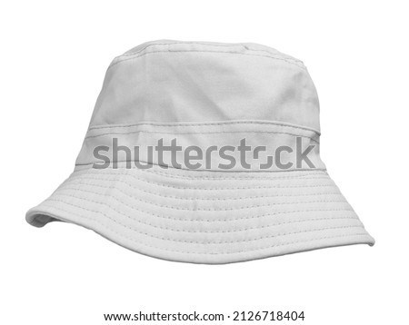 white bucket hat isolated on white Royalty-Free Stock Photo #2126718404