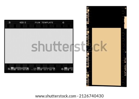 (35 mm.) film frame.With white space.film camera. Film template.copy space